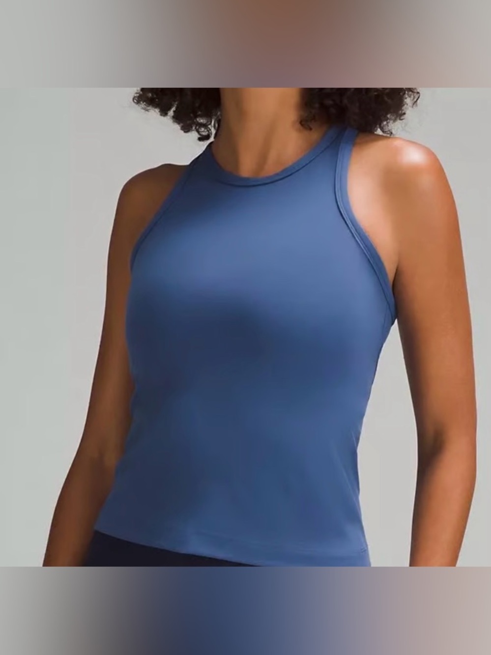 Lululemon Align Waist Length Racerback Tank Size 4 Blue Nulu Athleisure Top